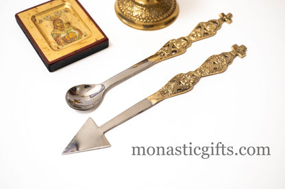 Curved Brass Spear and Tweezer Vintage brass and Nickel Orthodox Church supplie With free Gifts