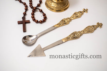 Curved Brass Spear and Tweezer Vintage brass and Nickel Orthodox Church supplie With free Gifts