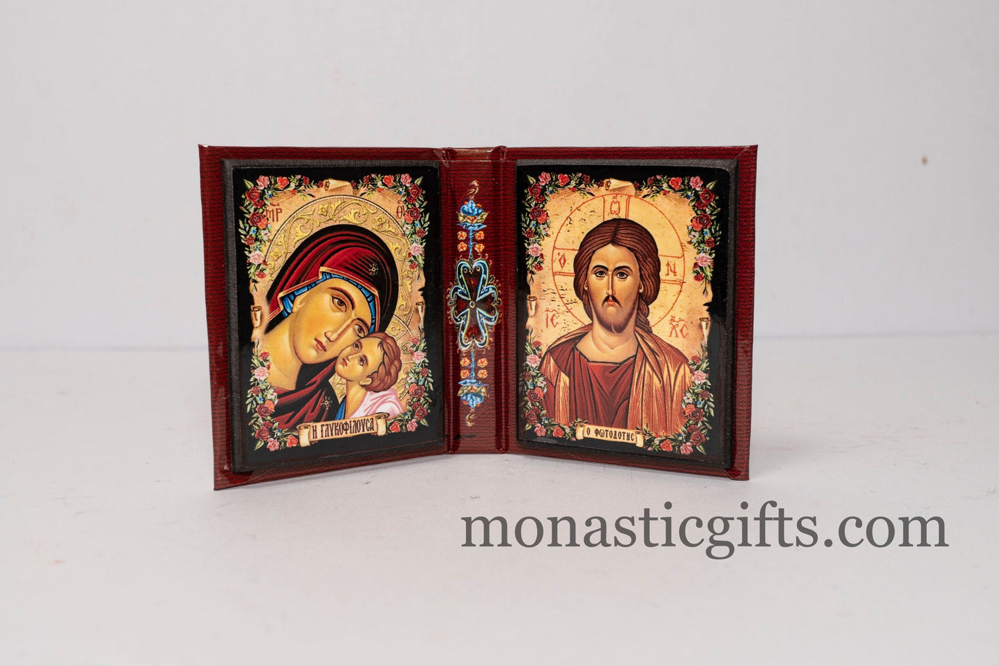 Diptych icon Orthodox Christian  with Icon of Virgin Mary and Jesus Christ, Father's Day Gift, Graduation Gift, Religious Home Decor