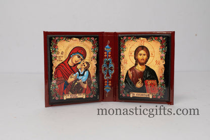 Diptych icon Orthodox Christian  with Icon of Virgin Mary and Jesus Christ, Father's Day Gift, Graduation Gift, Religious Home Decor