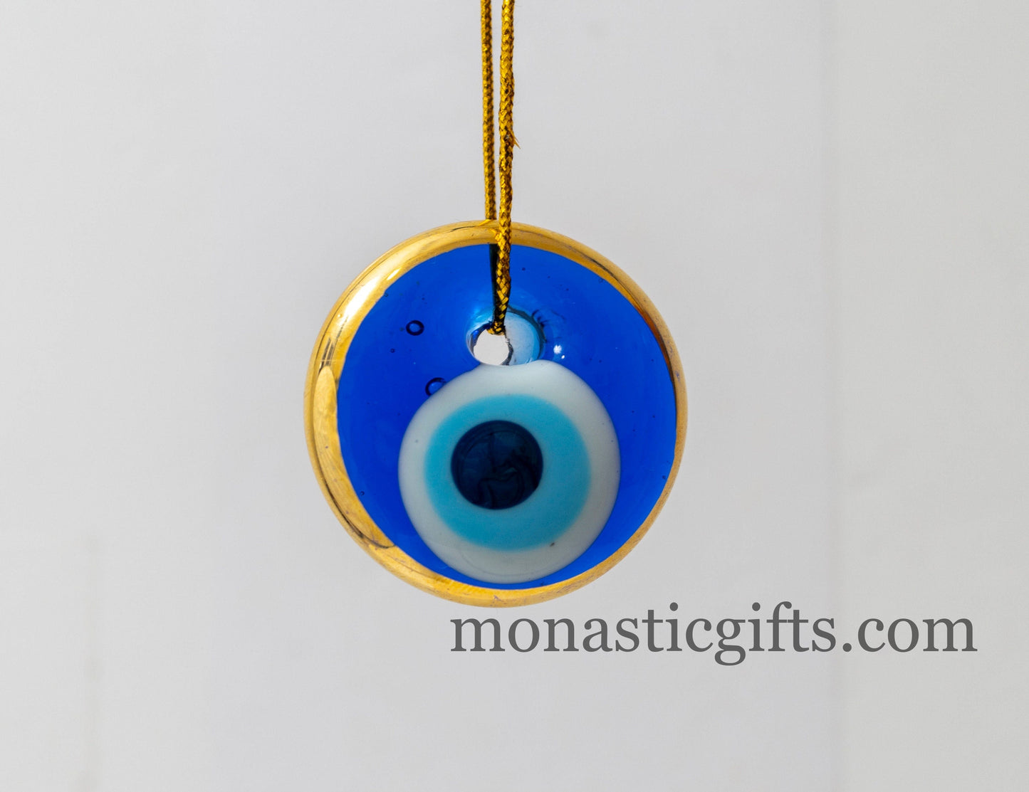 Blue evil eye glass  2Pcs approx 4cm Diametr -  evil eye - glass Greek evil eye-Turkish nazar boncuk a perfect Idea for Gifts Home Decor