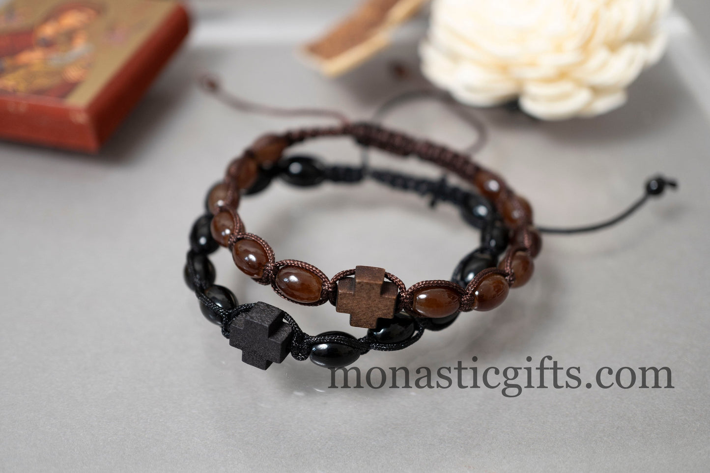 Christian Bracelet with Wooden Cross Adjustable for All Wrist Sizes  . Very nice a perfect gift