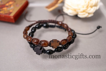 Christian Bracelet with Wooden Cross Adjustable for All Wrist Sizes  . Very nice a perfect gift