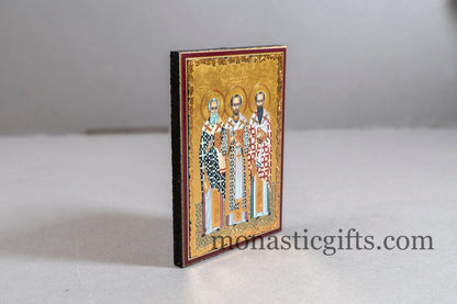 Three Holy Hierarchs byzantine icon in magnet  ,refrigerator magnet.