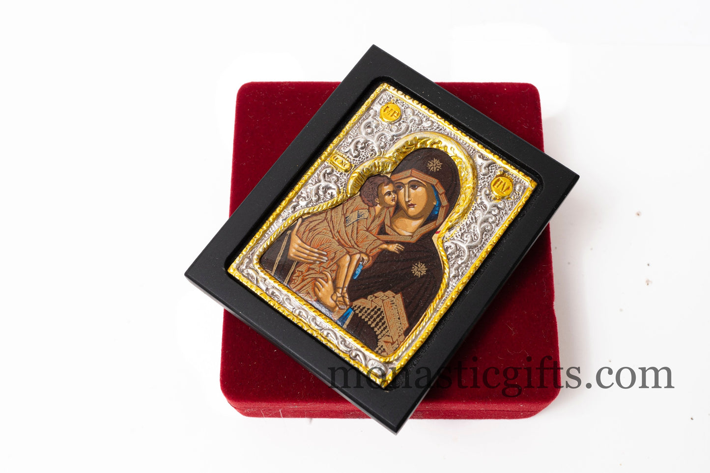 Amazing Icon With Virgin Mary Premium Silver (925) with plated Gold Details Encased in Luxurious Velvet Box,A Perfect Gift