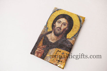 Christian Embroidered Pocket Notebook with the Jesus Christ both sides with thick cover Beauty and Faith in Harmony .