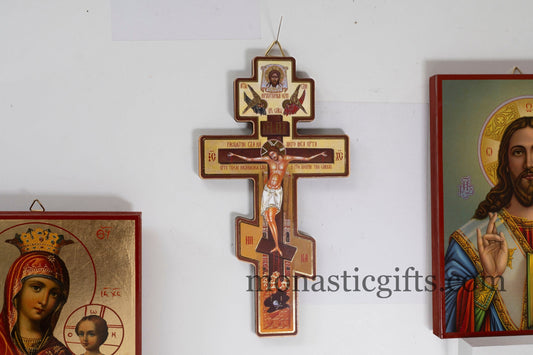 Wooden cross wall  hanging with  crucifixion of the lord, Christian сross ,Prayer Corner Cross, Christian Home Essentials.