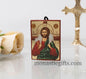 Small Wooden Byzantine icon with Jesus Christ  (the Good Shepherd)  In Golden leaf,wall hanging amazing idea for Gift Handmade