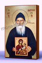 Saint Porphyrios Byzantine Icon – Handmade Wooden Orthodox Icon on Gold Silk Canvas, Various Sizes