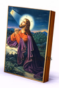 Christ in Prayer (Christ the Praying One) Byzantine Icon – Handmade Wooden Orthodox Icon on Gold Silk Canvas, Various Sizes