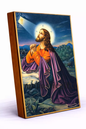 Christ in Prayer (Christ the Praying One) Byzantine Icon – Handmade Wooden Orthodox Icon on Gold Silk Canvas, Various Sizes