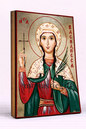 Saint Basilissa Byzantine Icon – Handmade Wooden Orthodox Icon on Gold Silk Canvas, Various Sizes