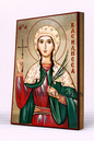 Saint Basilissa Byzantine Icon – Handmade Wooden Orthodox Icon on Gold Silk Canvas, Various Sizes