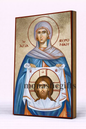 Saint Veronica Byzantine Icon – Handmade Wooden Orthodox Icon on Gold Silk Canvas, Various Sizes